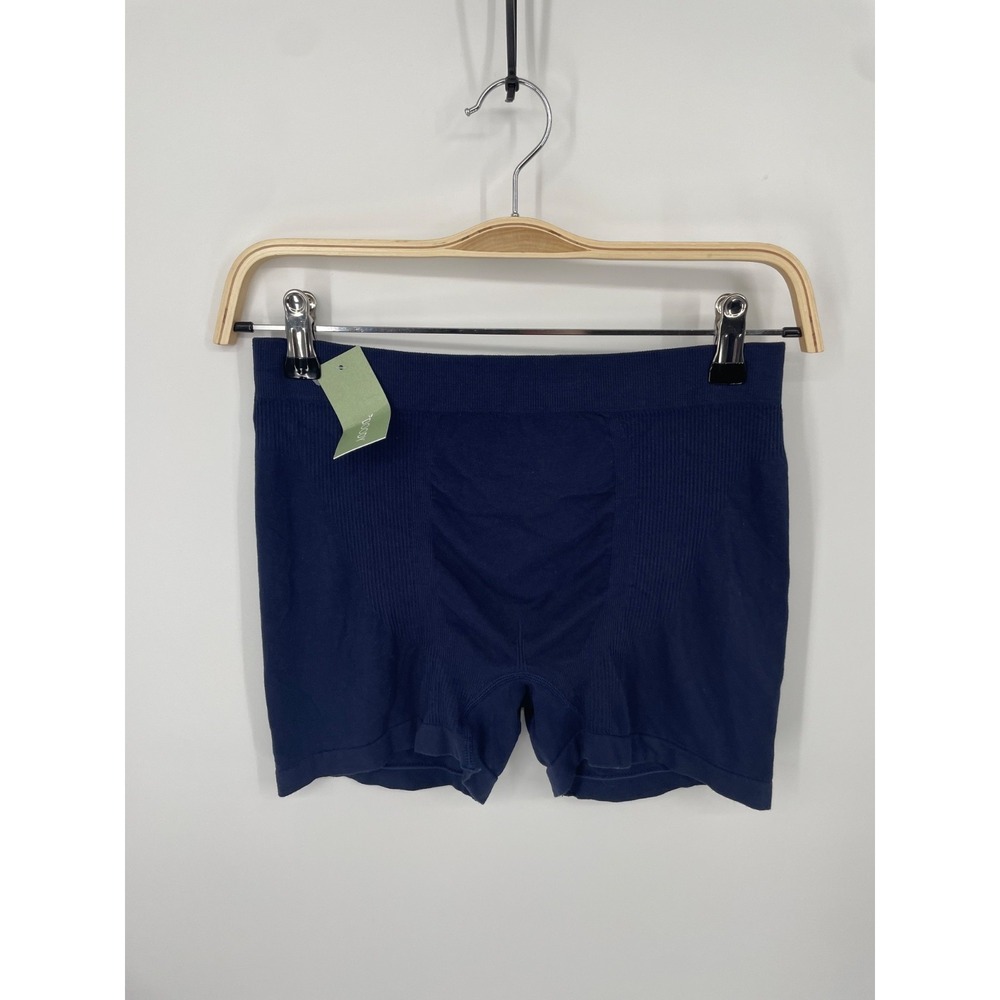 Boody Seamfree Boxer Briefs Men Large Navy Blue Ribbed Stretch Elastic Waist NWT